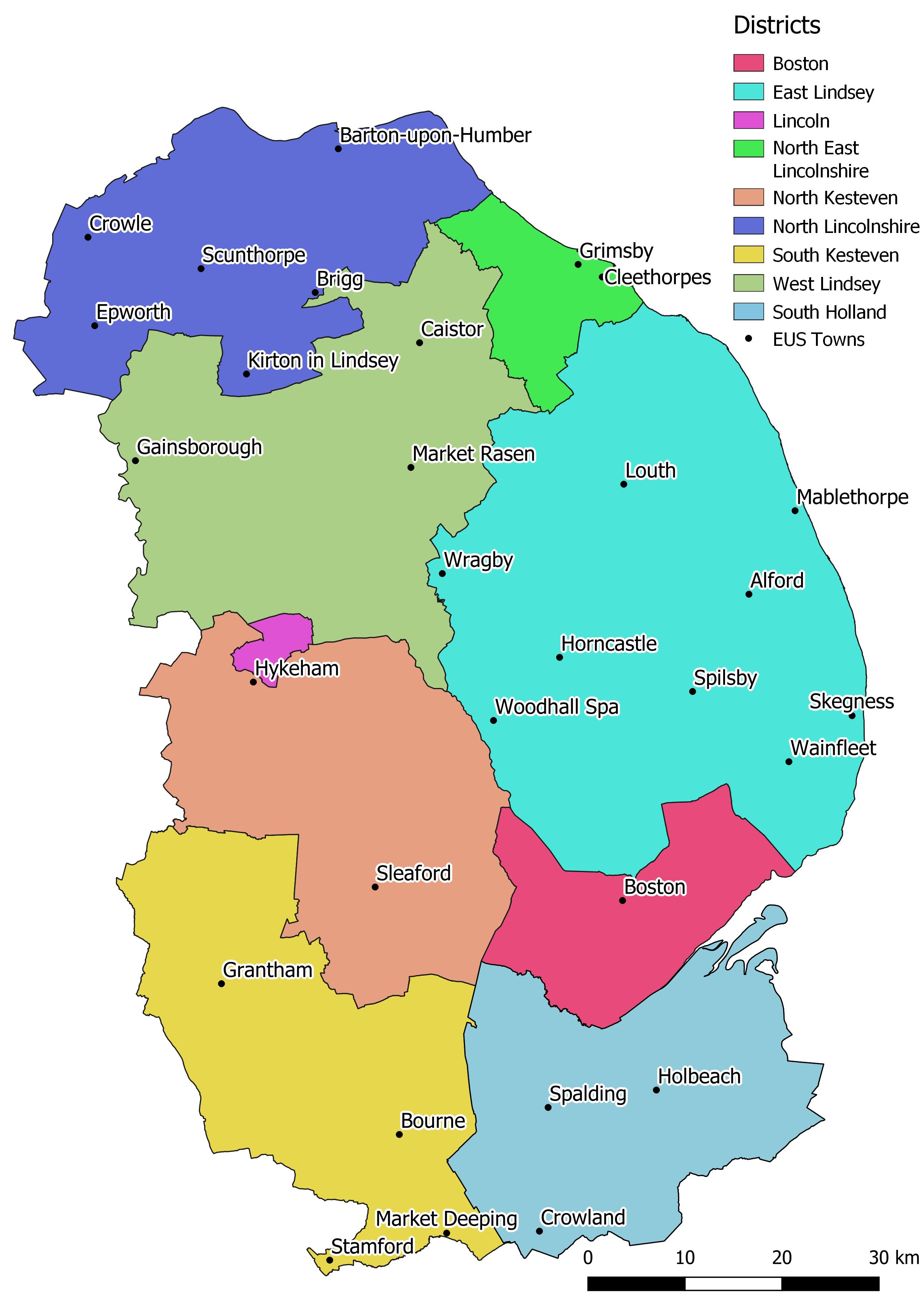 EUS Districts and Towns